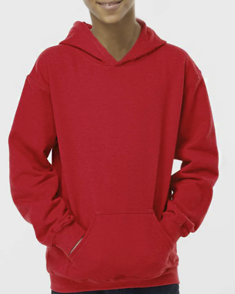 Sudadera Cerrada, UNISEX, Tallas Junior, con impresión frontal o Trasero con logo frontal.