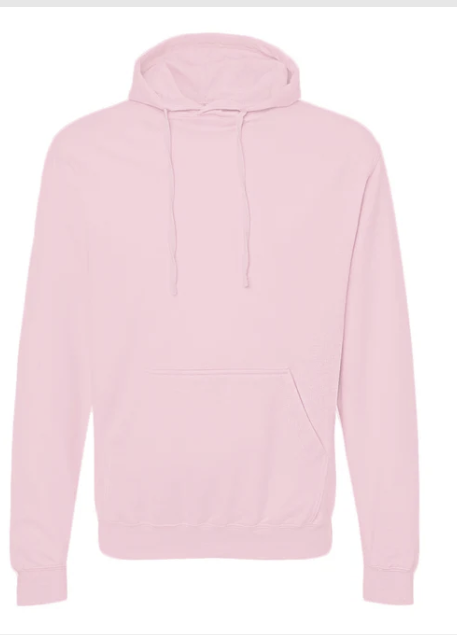 ROSA LIFHT PINK Sudadera Cerrada, UNISEX, Tallas ADULTO, con impresión frontal ó trasera con logo frontal.
