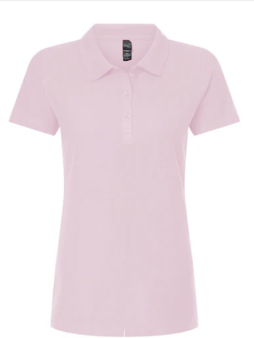 ROSA PASTEL Playera Dama Mod. 7600, tipo POLO, Tallas ADULTO, con impresión frontal ó trasera con logo frontal.
