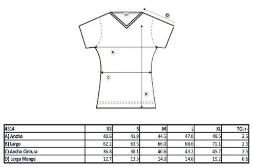 Playera Dama Mod. 4514, 100% Algodón, Tallas ADULTO, con impresión frontal ó trasera con logo frontal.