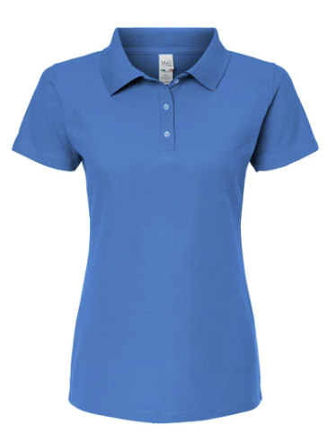 Playera Dama Mod. 7007, tipo POLO, Tallas ADULTO, con impresión frontal ó trasera con logo frontal.