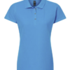 TURQUESA Playera Dama Mod. 7600, tipo POLO, Tallas ADULTO, con impresión frontal ó trasera con logo frontal.