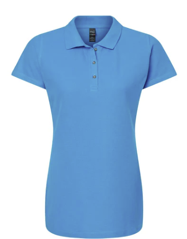 TURQUESA Playera Dama Mod. 7600, tipo POLO, Tallas ADULTO, con impresión frontal ó trasera con logo frontal.