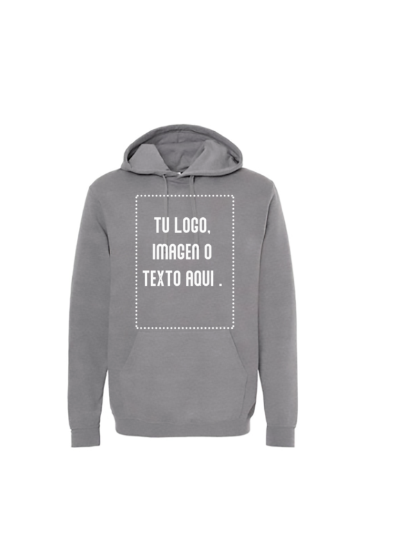 frontal Sudadera Cerrada, UNISEX, Tallas ADULTO, con impresión frontal ó trasera con logo frontal.