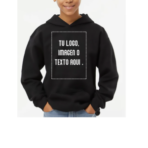 Sudadera Cerrada, UNISEX, Tallas Junior, con impresión frontal o Trasero con logo frontal.